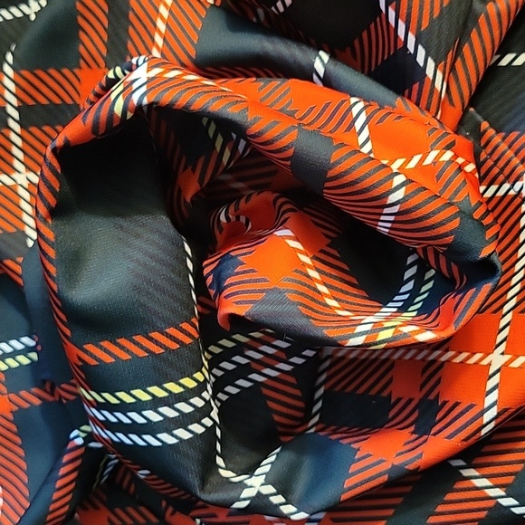 NWOT Red White Plaid Short Sleeve Swing Dress White Peter Pan Collar Size Medium - Picture 7 of 8